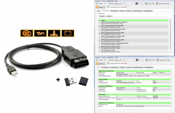 VCD Tester Diagnosegerät Volldiagnose Codieren geeignet für VW Audi Seat Skoda von 1990 bis 2024